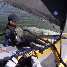 Naviguer en Tiwal 3 avec son fils dans la baie de San Francisco
