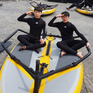 Kids on Tiwal 3 hull in South Korea