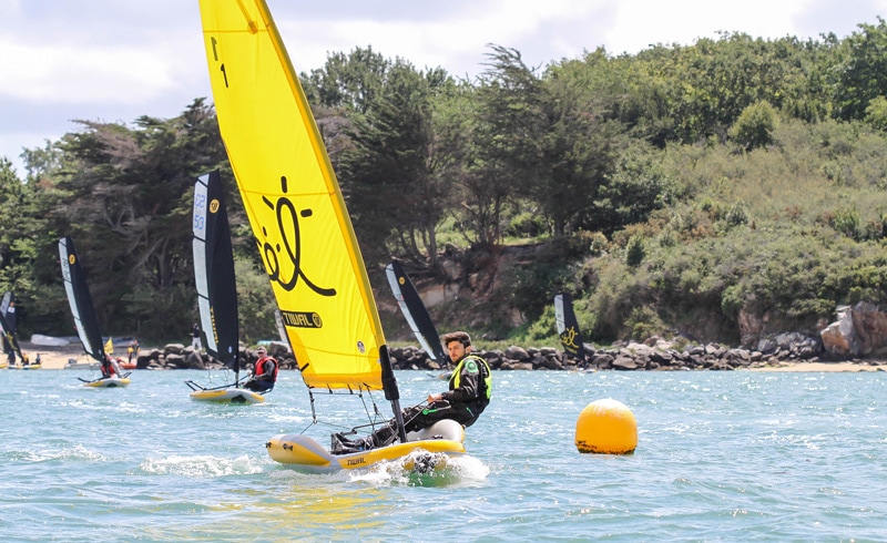 Pierre Le Clainche sailing Tiwal 2 new inflatable dinghy during the Tiwal Cup 2019