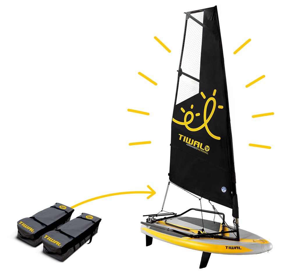 Inflatable small sailboat