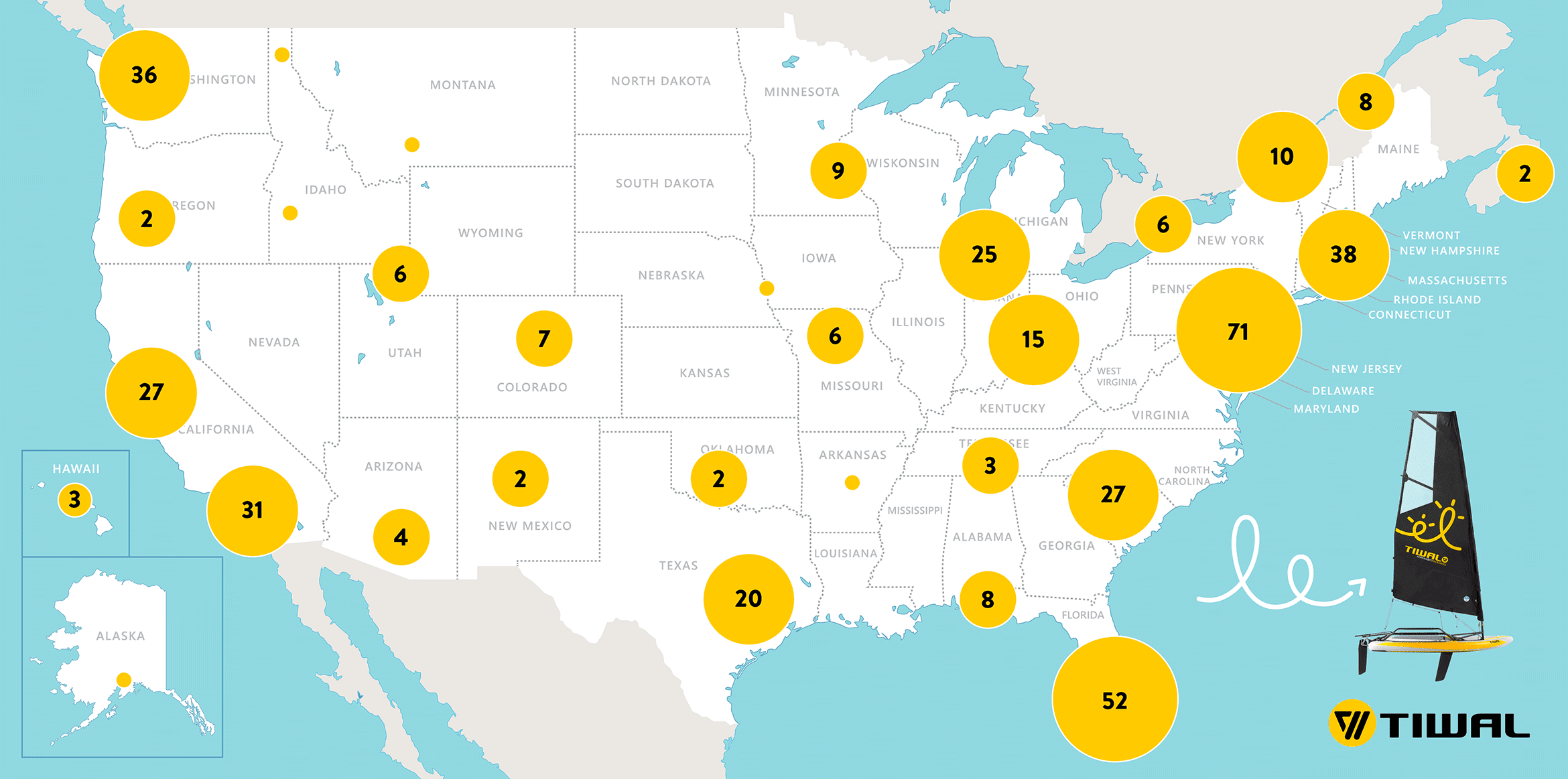 USA Tiwal owners map