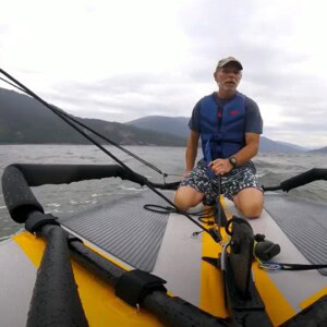 Lake sailing session - Tiwal 3 sailing dinghy on Shuswap Lake -British Columbia