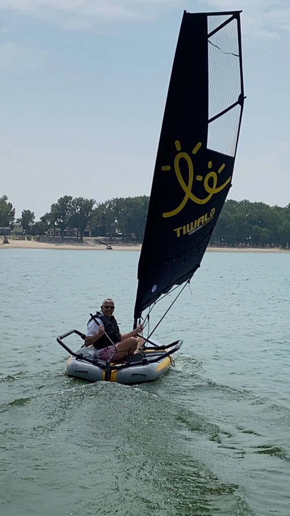 Sailing dinghy on Minatare Lake, Nebraska