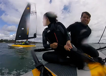Double handed small sailboat