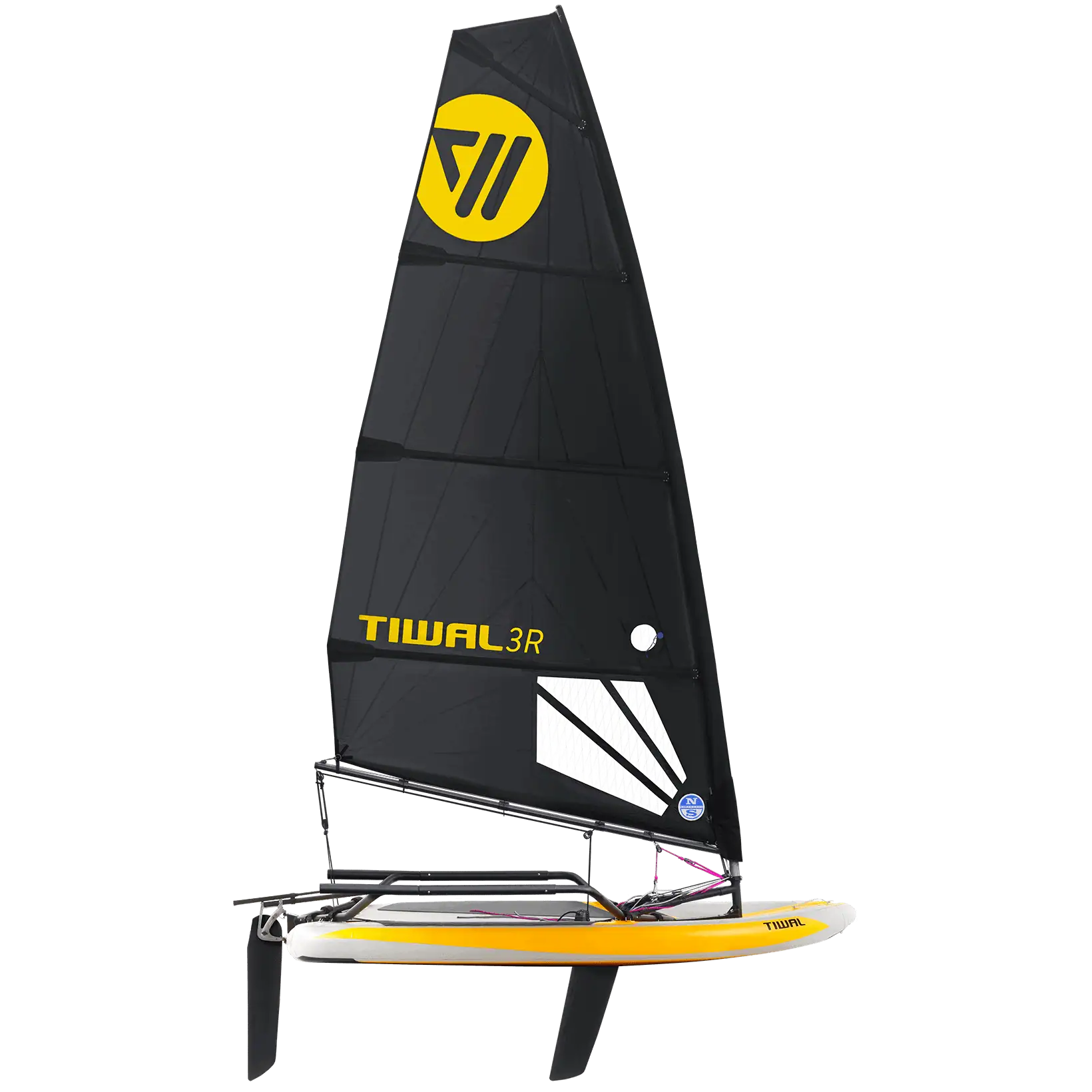 Tiwal 3R racing sailing dinghy with lightwind sail