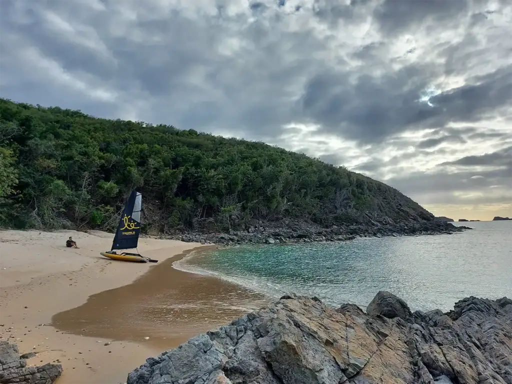 Creek beach stop dinghy