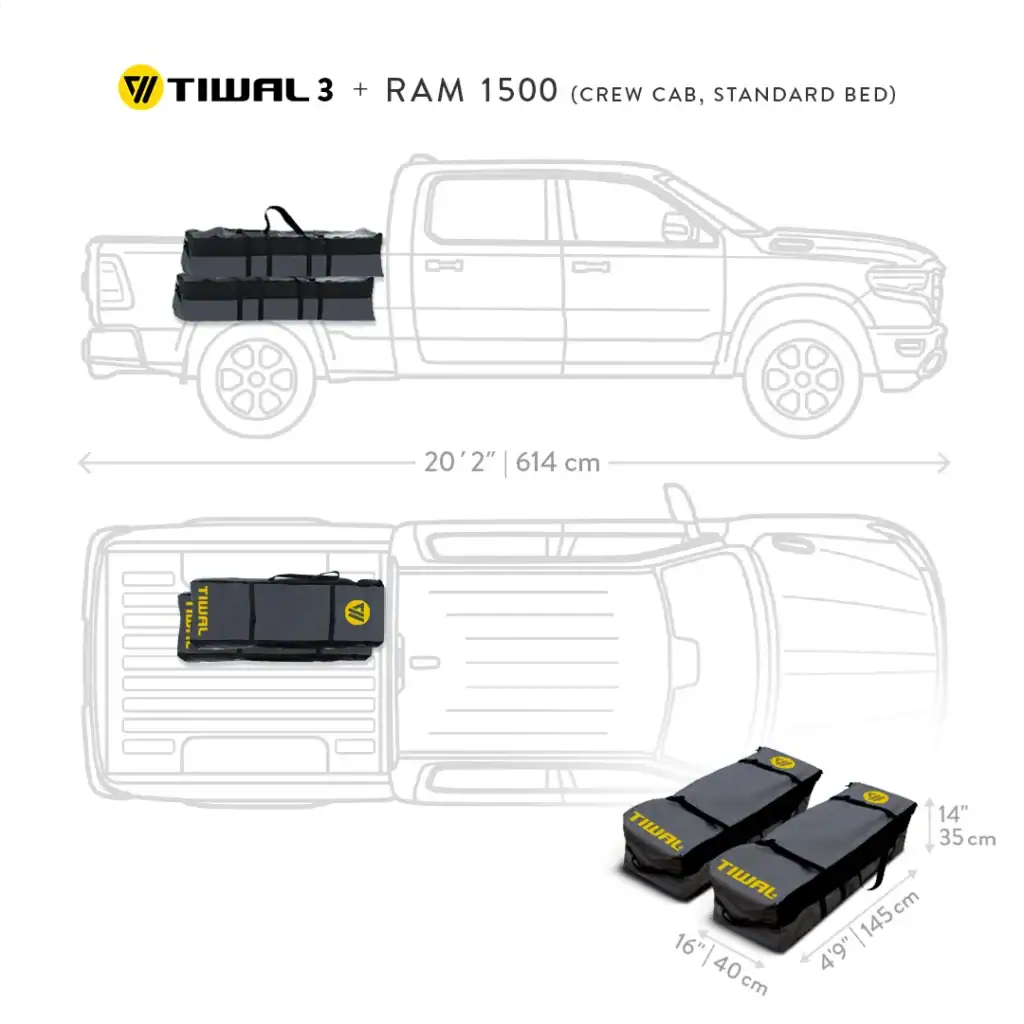 FAQ | Transport in car | 02 Dodge RAM 1500 Tiwal dinghy loaded in a Dodge RAM