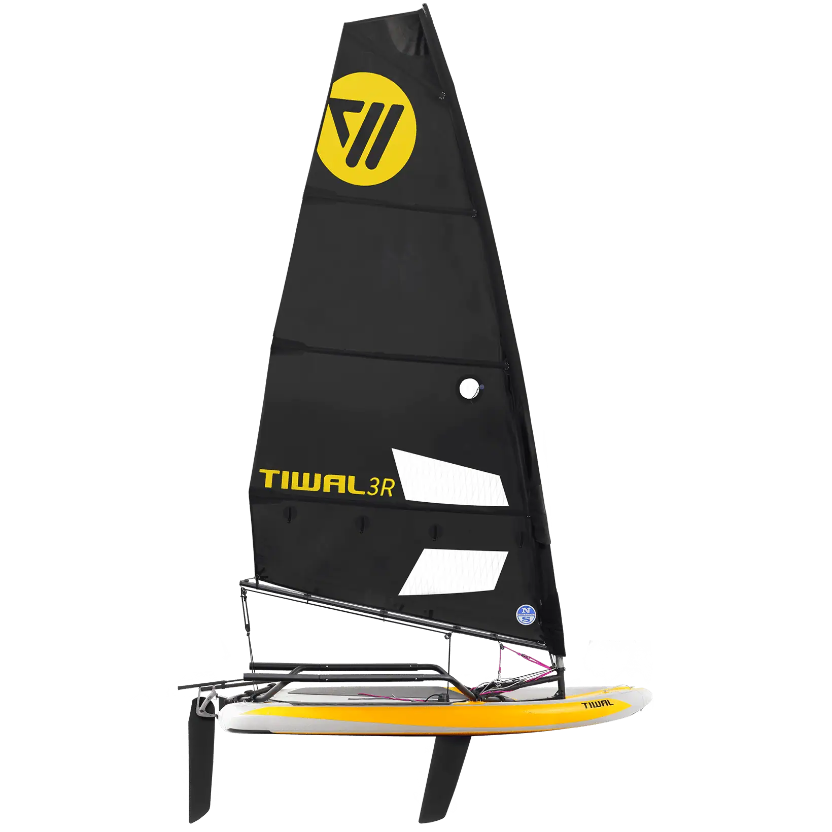 Tiwal 3R racing sailing dinghy with lightwind sail