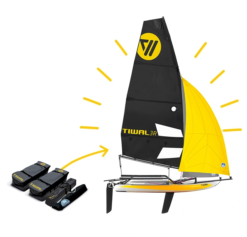 Transportable sailing skiff