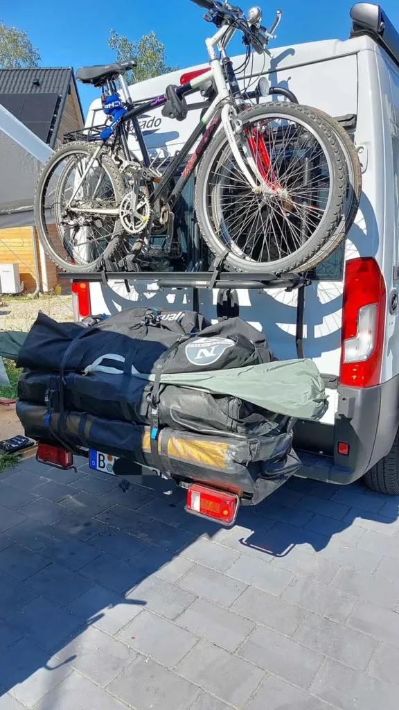 FAQ | How do Tiwal Captains Transport their Tiwal? | Tiwal inflatable sailboat transported on a campervan plateform Tiwal inflatable sailboat transported on a campervan plateform